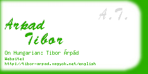 arpad tibor business card